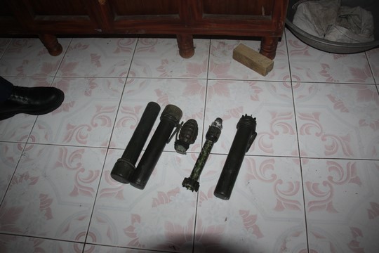 assorted explosive device in the floor