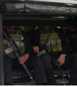 police officer on board of a patrol car